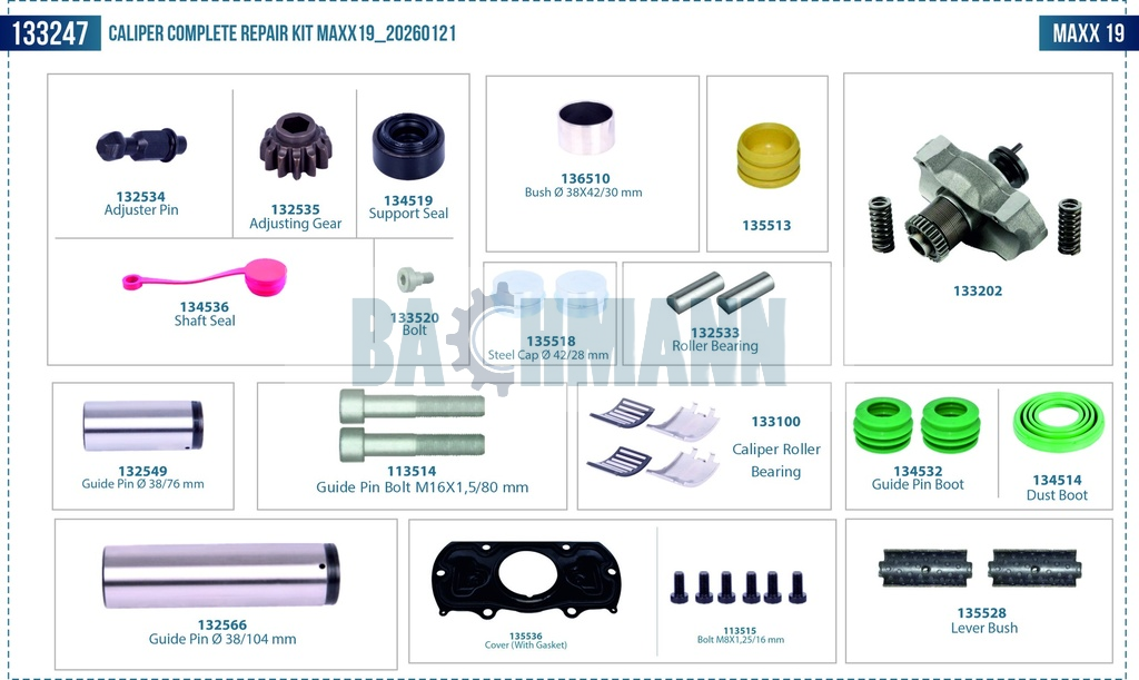 Caliper Complete Repair Kit MAXX19